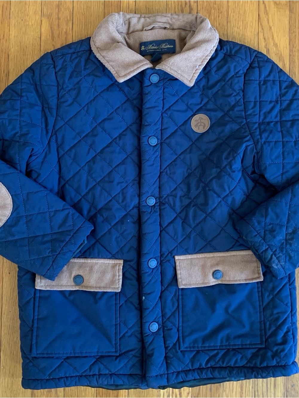 Brook Brothers classic Quilted Navy Jacket with Corduroy Trim 10y